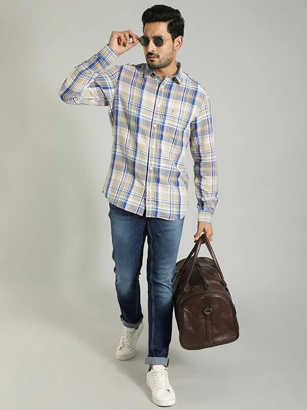 Indian Terrain Men Checkered Multicolor Shirt